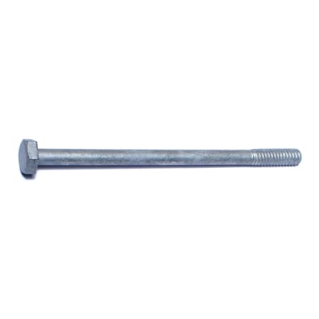 1/4-20 Hex Head Cap Screw, Hot Dipped Galvanized Steel, 4 In L, 8 PK